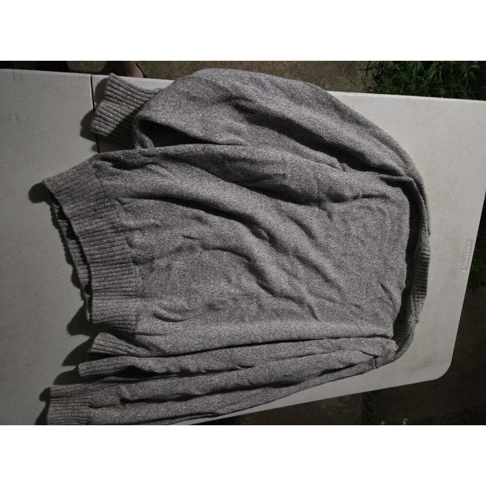 St. John's Bay Men's XL Gray 100% Cotton Knit Crewneck Sweater Pullover Classic